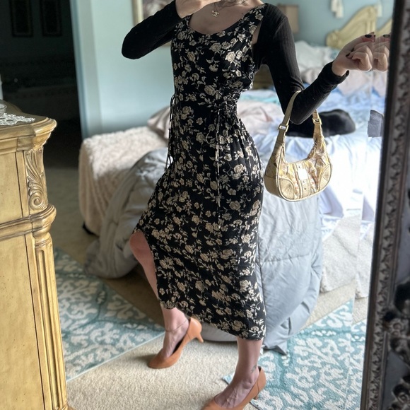 Vintage 90s corset lace up ditsy floral dress - Picture 14 of 15